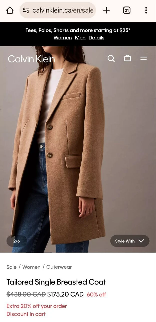 Calvin Klein Women's Calvin Klein Coat - Camel - photo 2