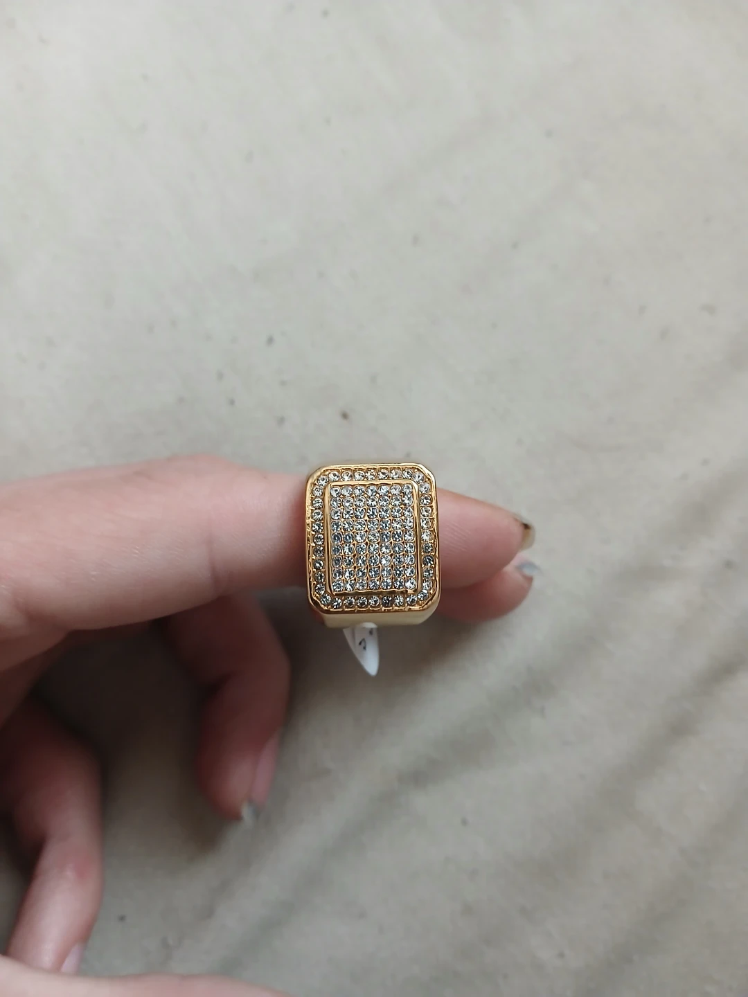 14K Gold Plated 316L Stainless Steel & Cubic Zirconia Ring