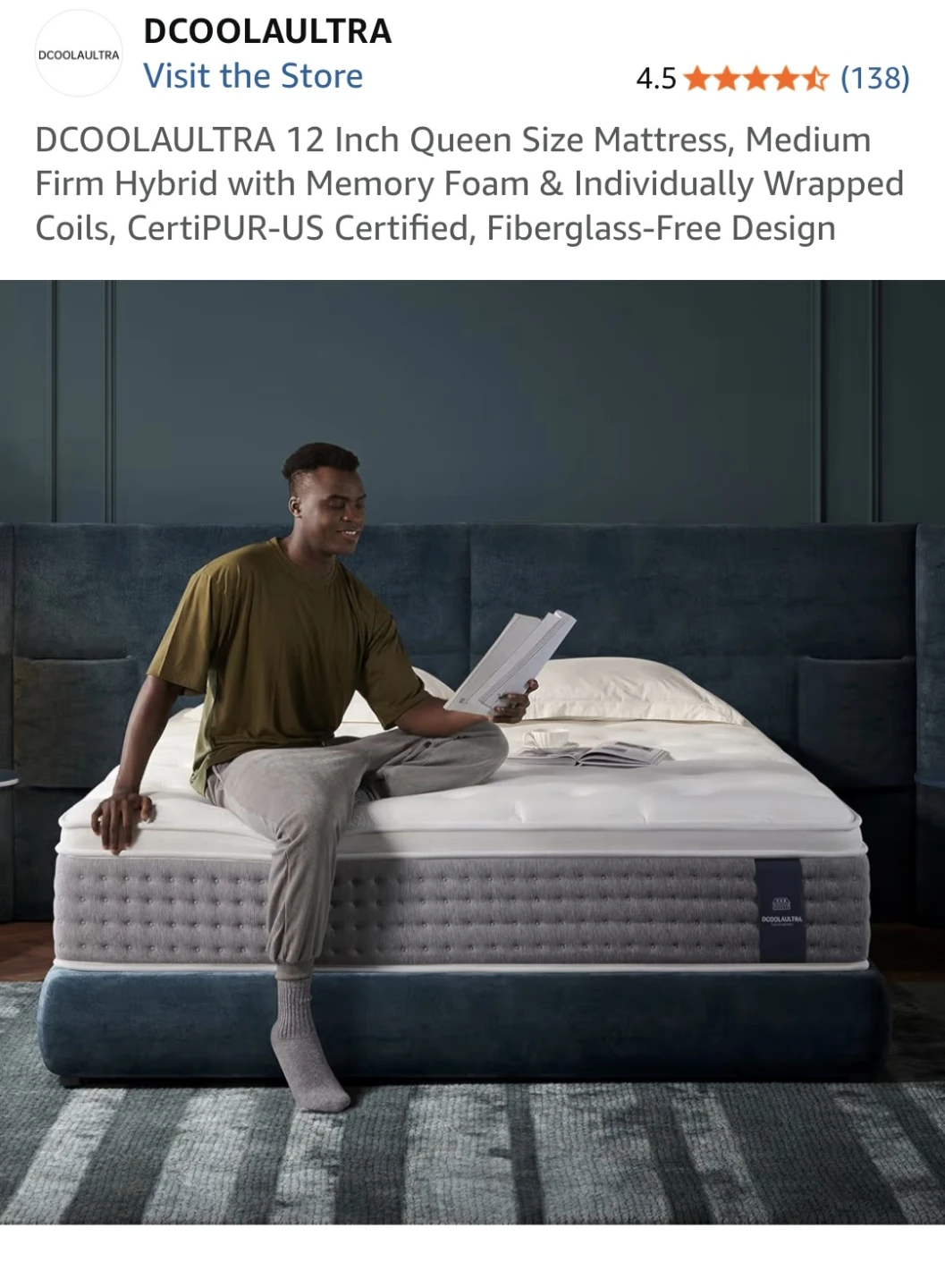 Queen Hybrid Mattress + Metal Bed Frame Set - Moving Sale
