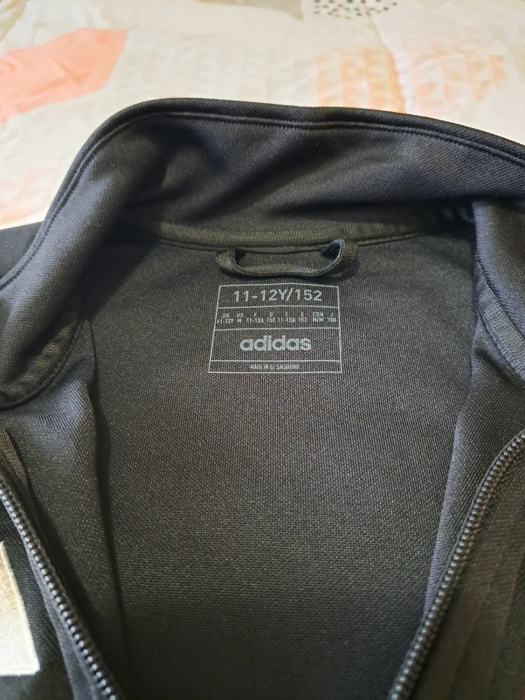 Adidas AEROREADY Track Jacket - Black/White - Youth Size 11-12Y - photo 4