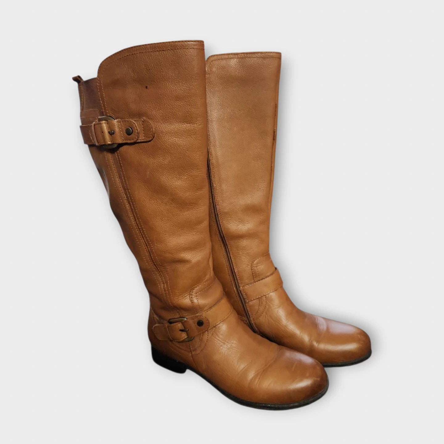 Naturalizer Tan Leather Knee-High Boots