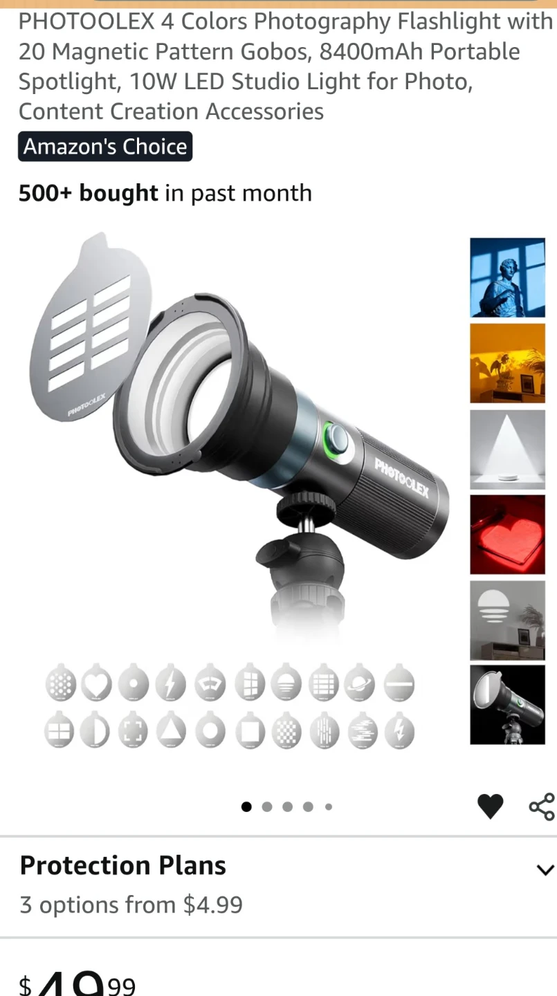 PHOTOLEX Portable Zoomlight 4 Colors Photography Flashlight - photo 4