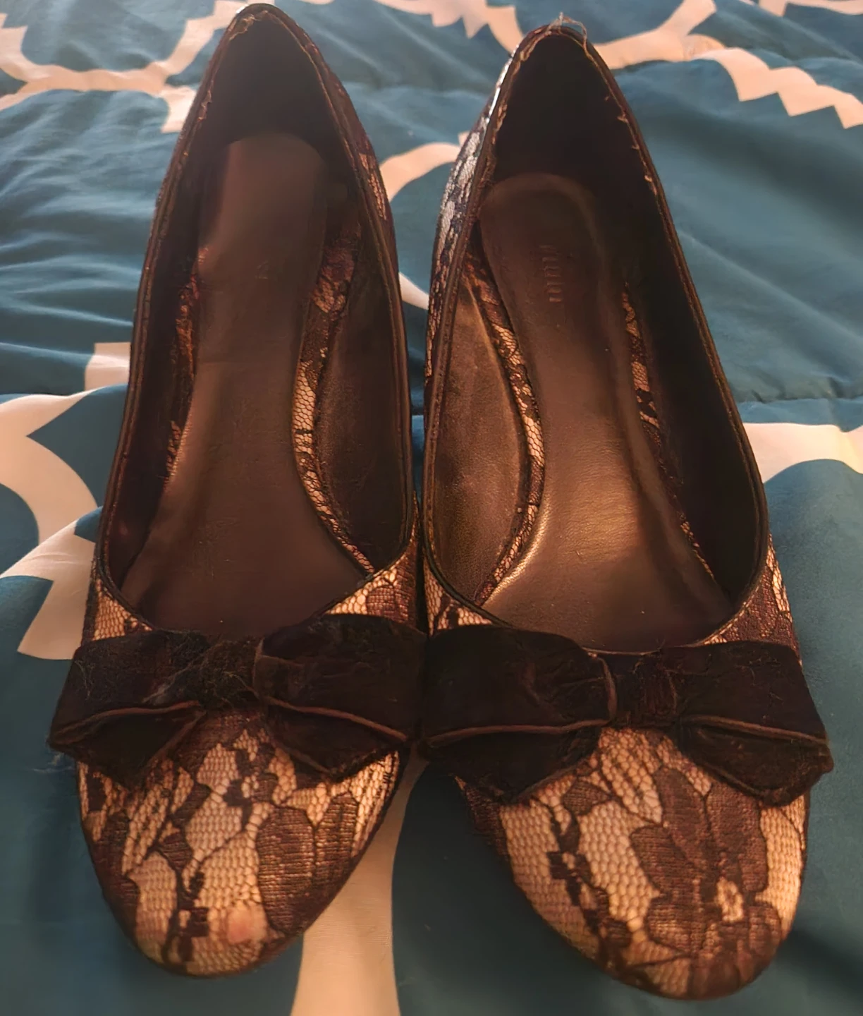 Fioni Women's Lace Bow Heels Size 10