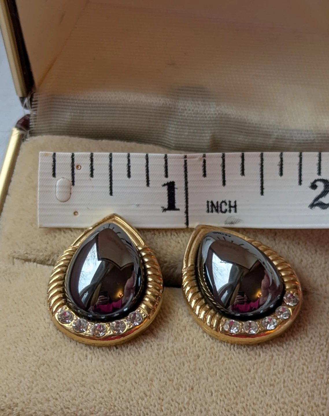 Teardrop Earrings with Crystals - photo 4