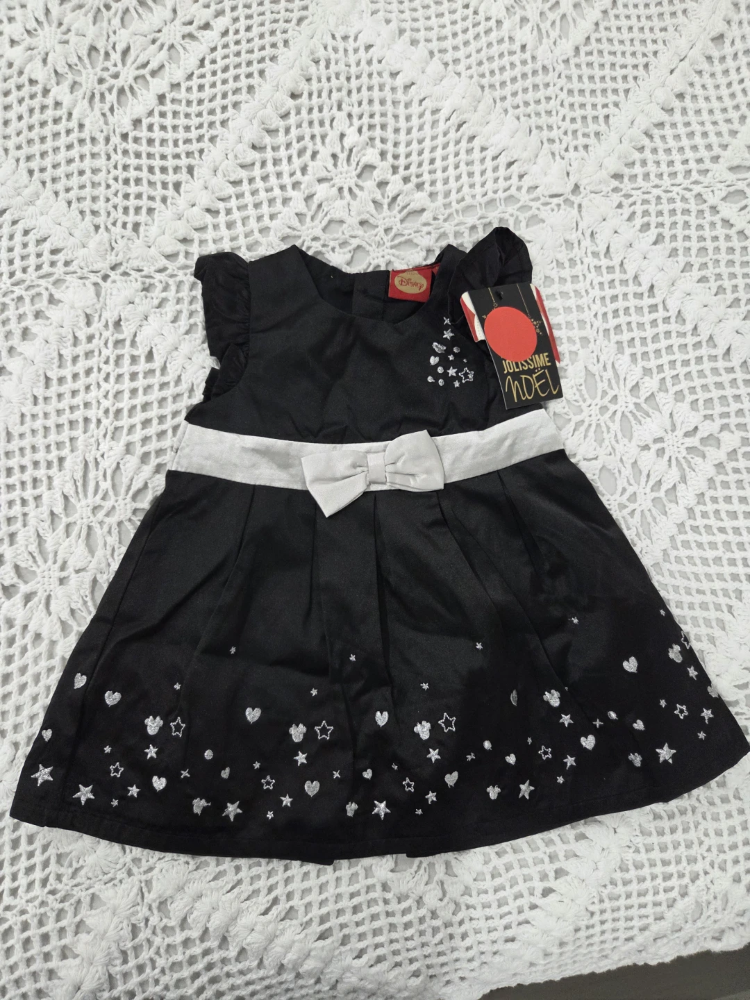 Disney Minnie Mouse Black Dress with White Cardigan Set - photo 3