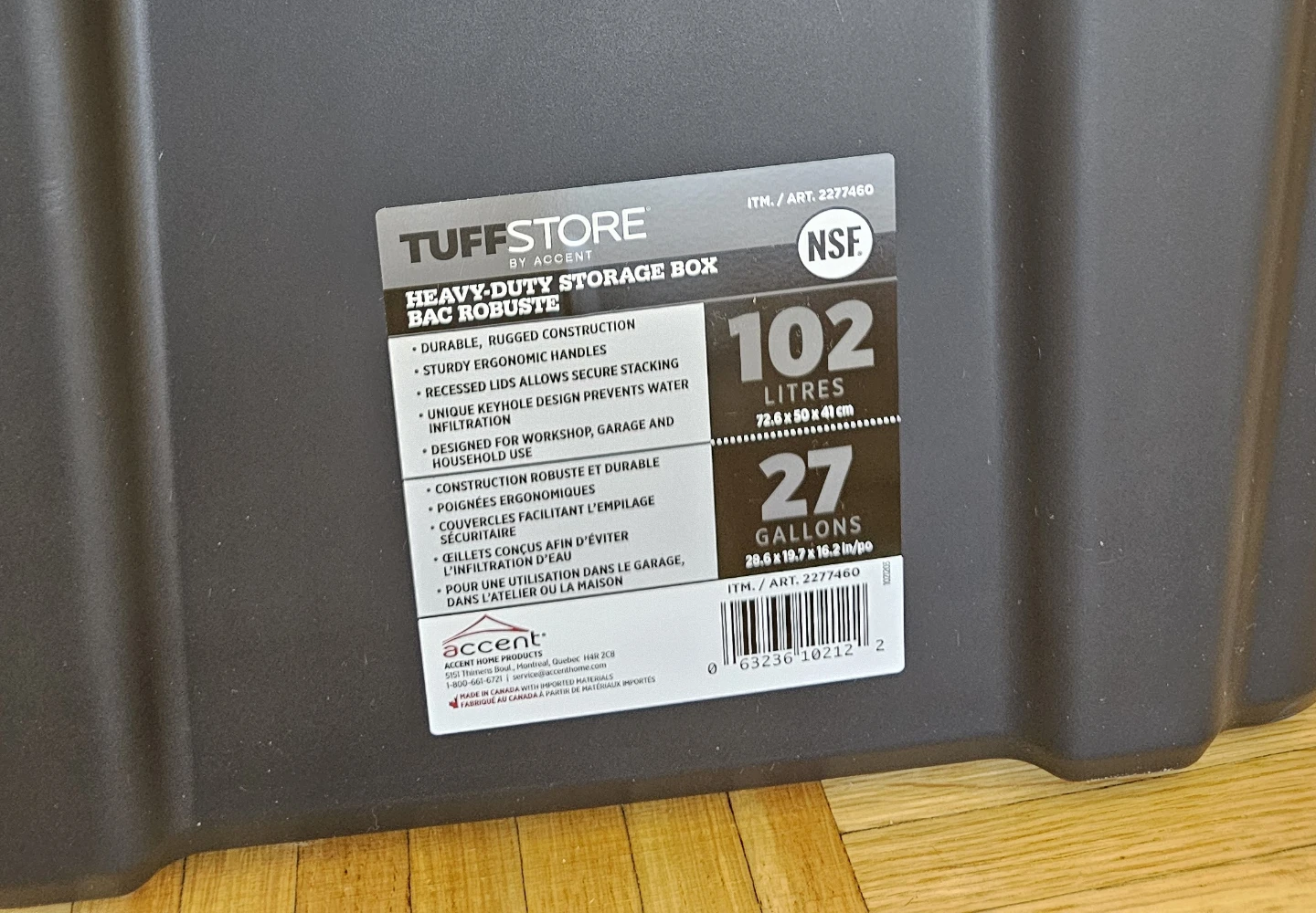 Tuff Store Heavy-Duty Storage Box - 102 Litres - photo 2