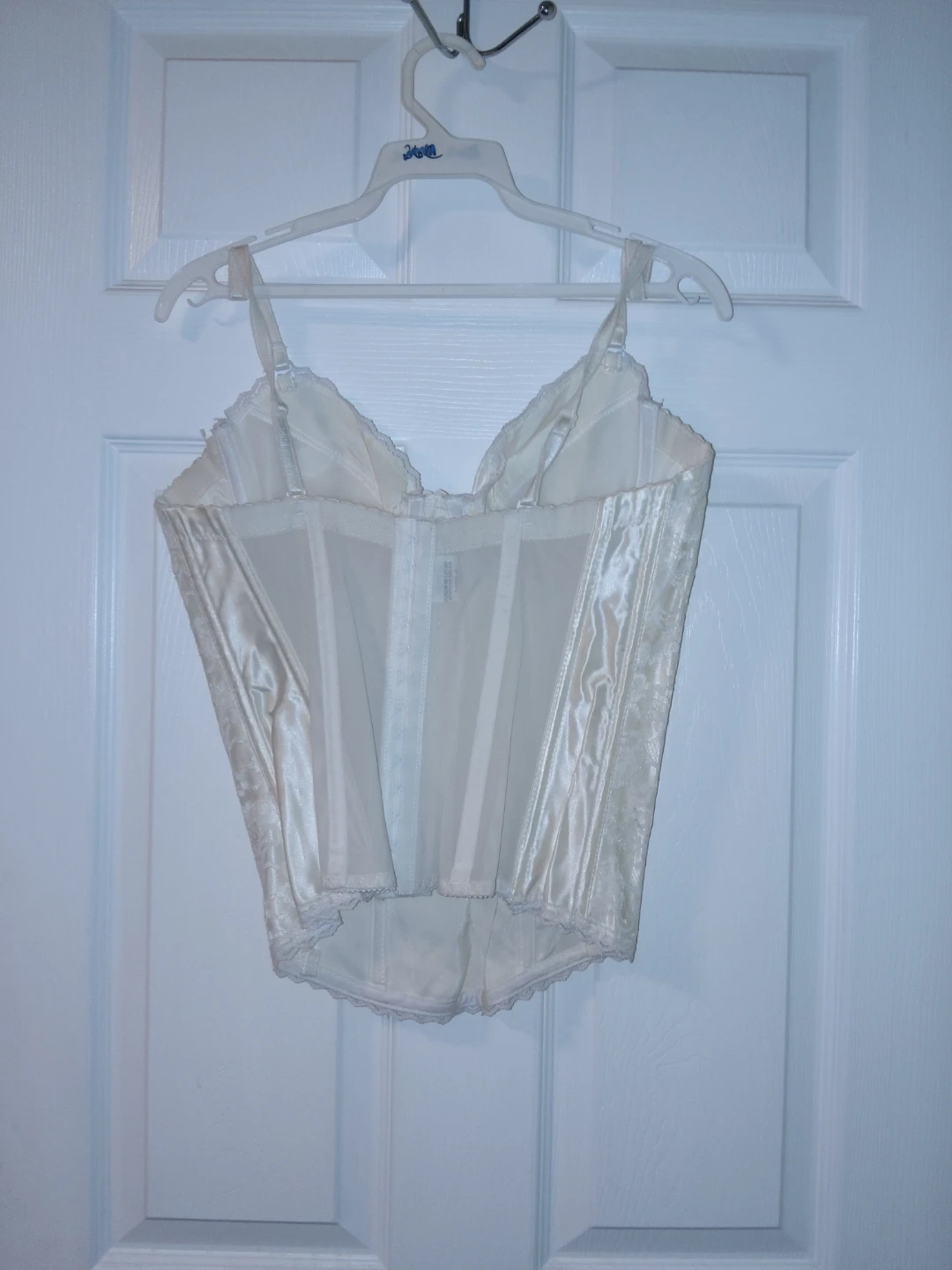 White satin and lace corset bustier - photo 2