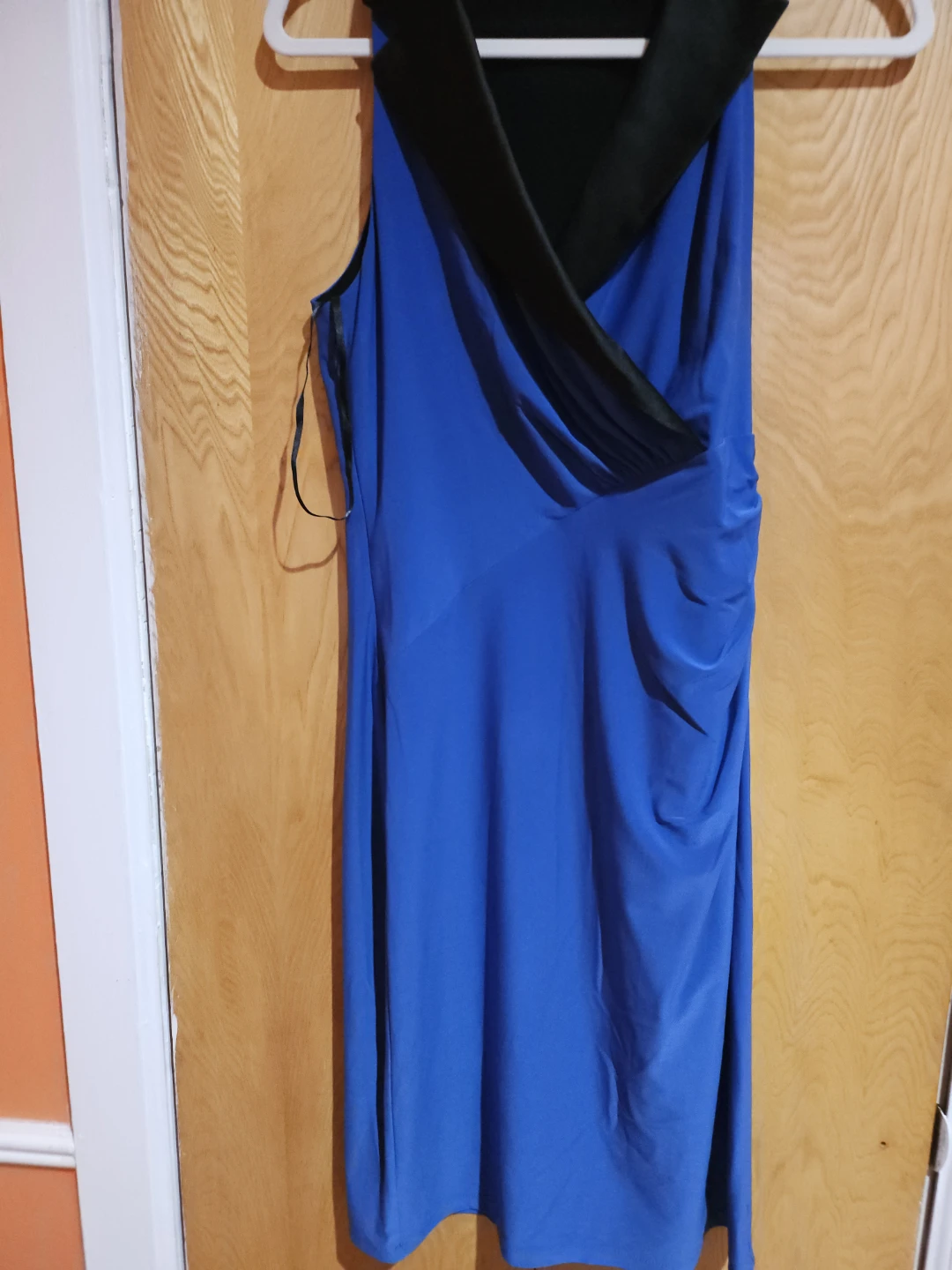 Ralph Lauren  Blue and Black V-Neck Sleeveless Dress