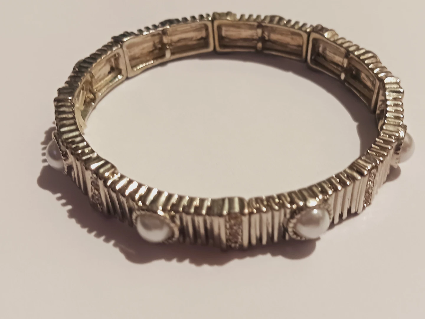 New !! Stretch Bracelet with Pearls and Rhinestones - photo 2