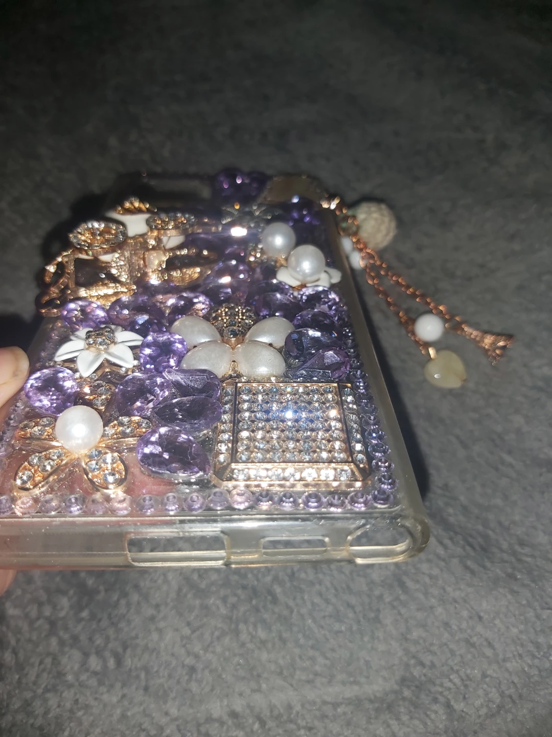 Rhinestone Embellished Phone Case with Charms - photo 2
