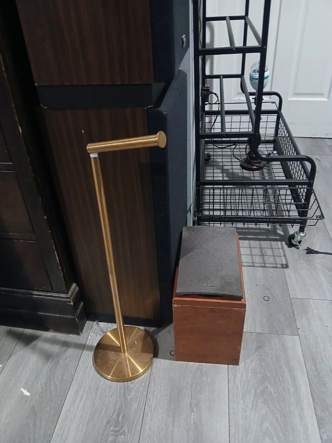 Gold Metal Freestanding Toilet Paper Holder