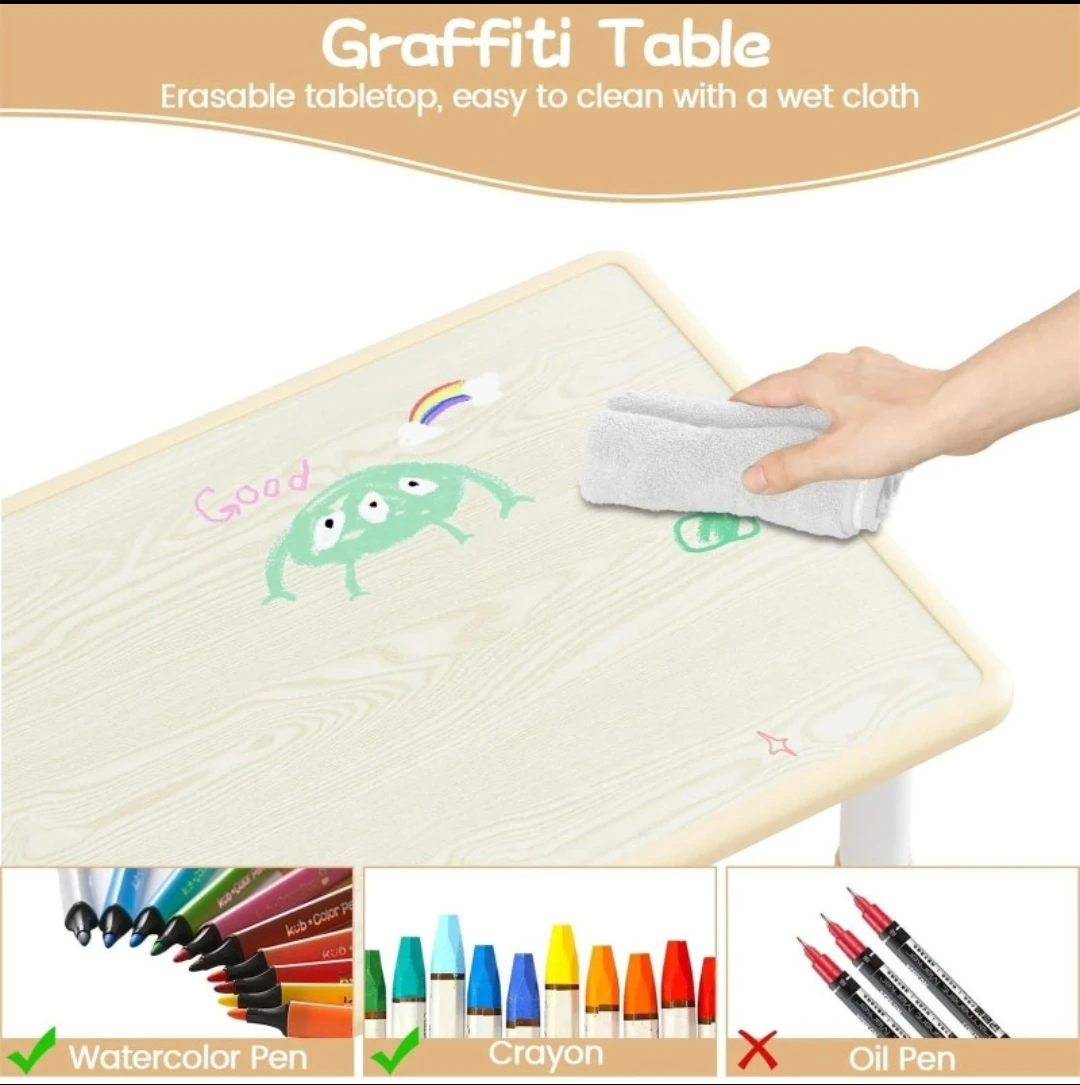 Height Adjustable Kids Table and 6 Chairs Set - photo 4