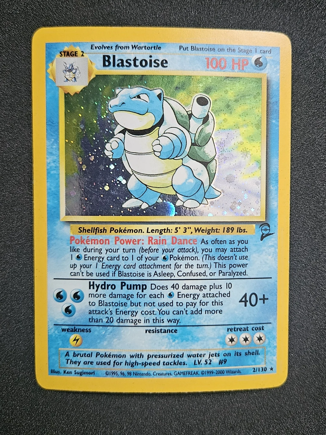 POKÉMON BASE SET 2 #2/130 BLASTOISE HOLO RARE 2000 - photo 2