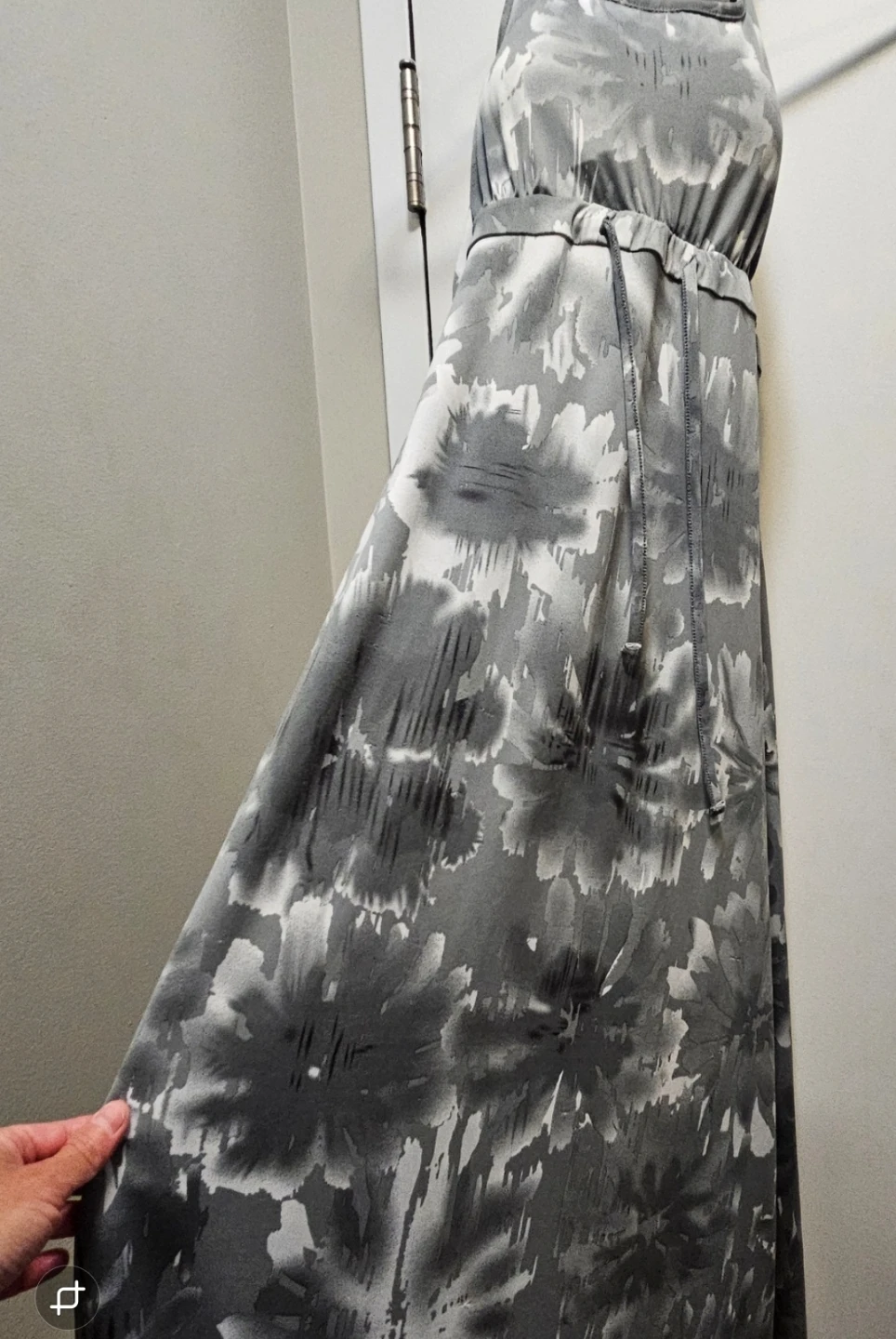 Grey floral maxi dress