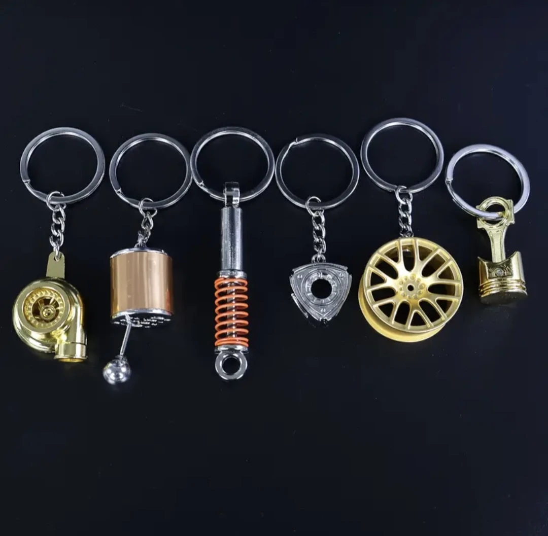 Car Part Themed Keychains (Set of 15)