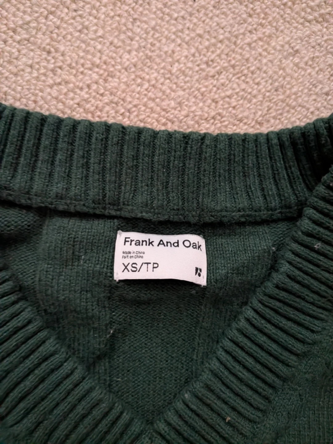 Frank And Oak Green V-Neck Sweater - photo 2