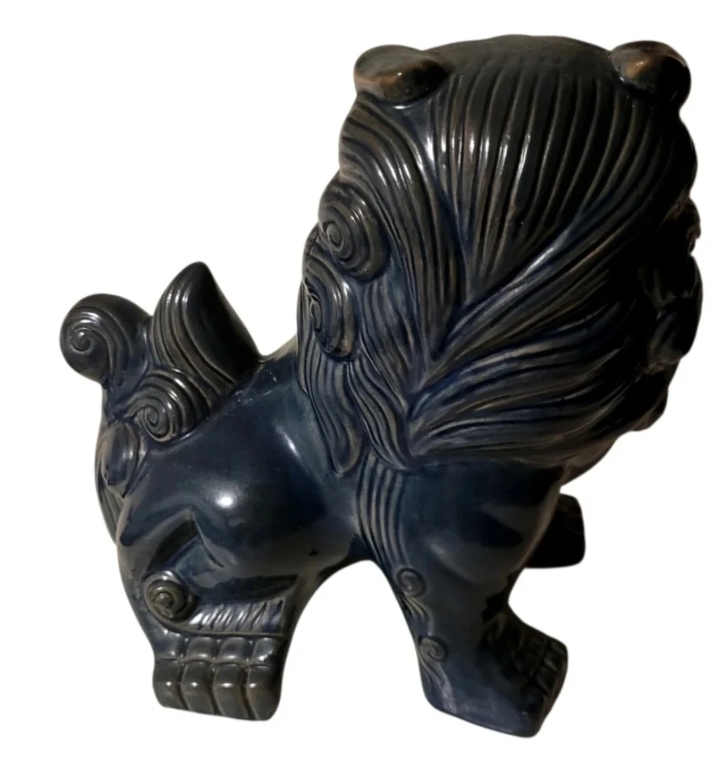Dark Blue Foo Dog Statue - photo 2