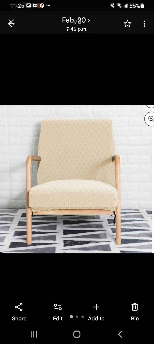Beige Armchair Slipcover with Diamond Pattern I have 3 pieces - photo 3