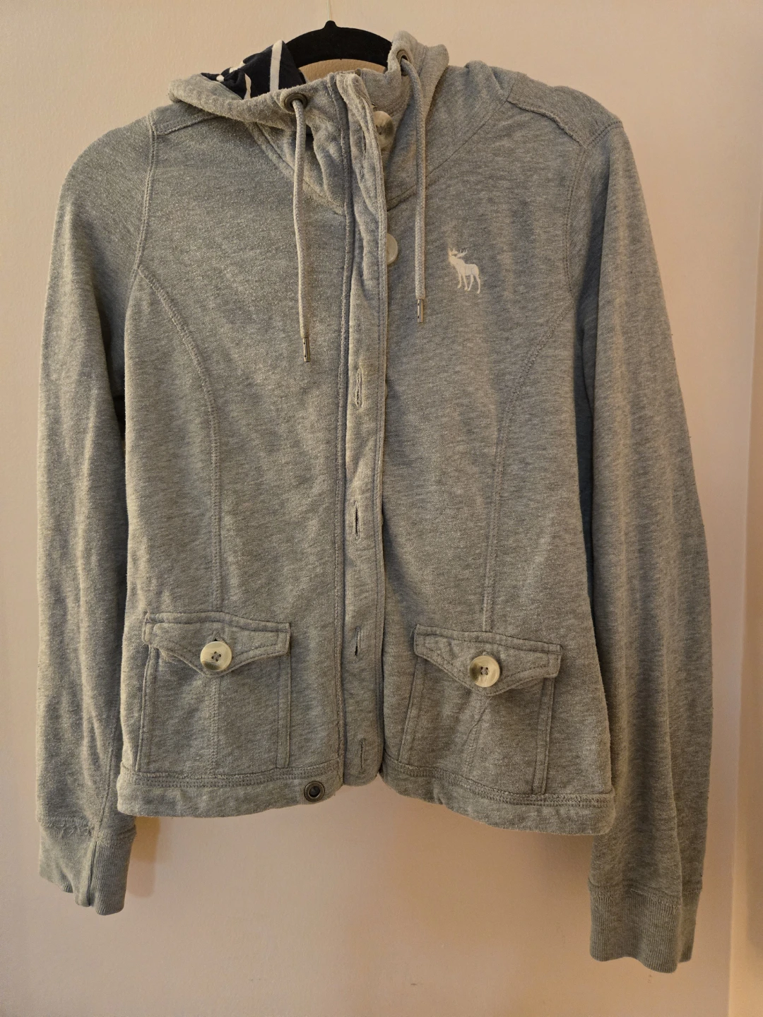 Abercrombie & Fitch Classic Grey Zip-Up Hoodie - Size L - photo 2