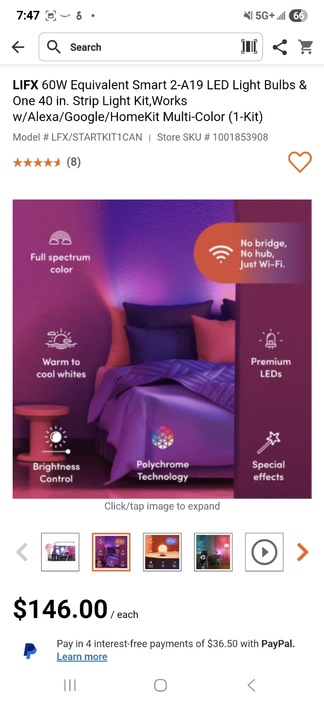 LIFX 60W Smart LED Light Bulbs Strip Light Kit - photo 3