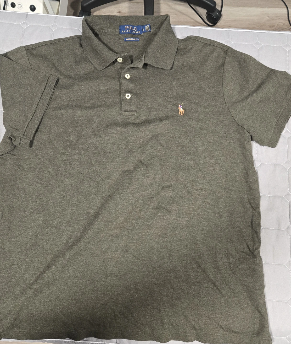 Polo Ralph Lauren Custom Slim Fit Polo Shirt Green Size L