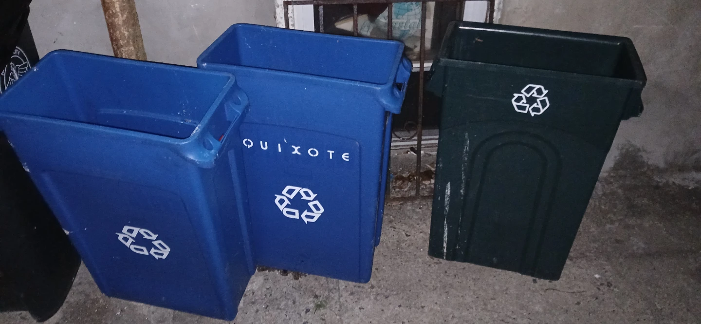 2 Blue Recycling Bins - 1 Cardboard $50