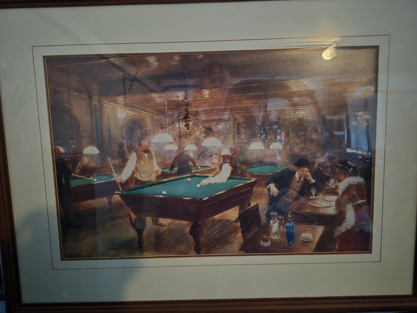 Framed Art Print of a Billiard Hall
