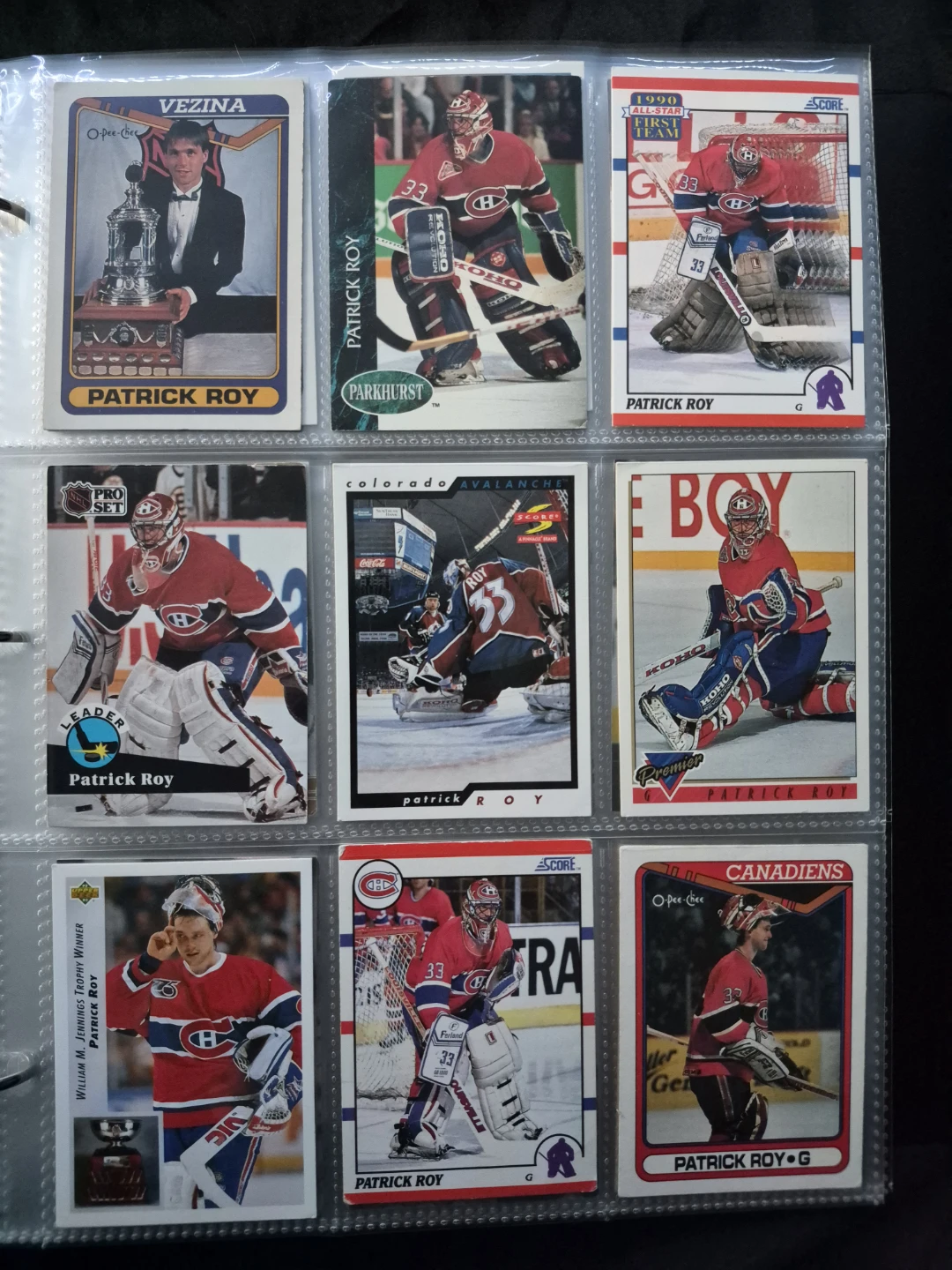 Patrick Roy Hockey Card Collection