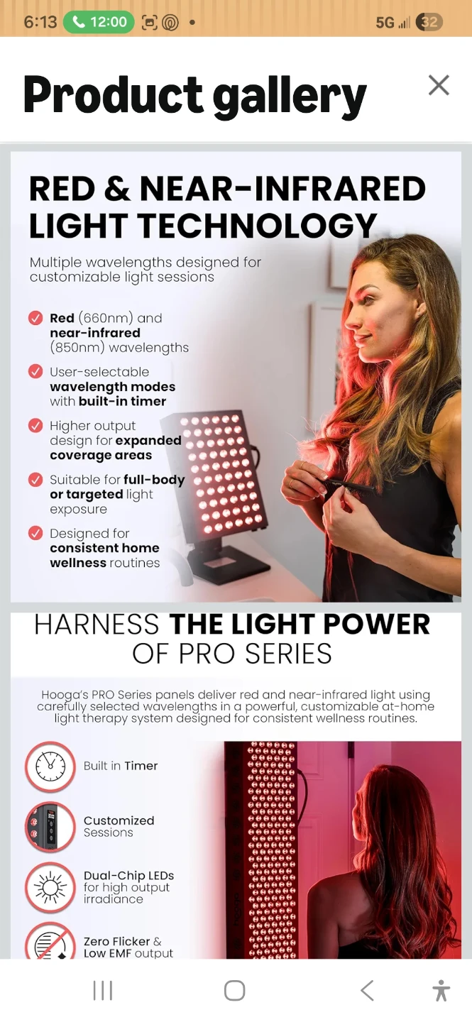 Hooga Red & Near-Infrared Light Therapy Panel - photo 2