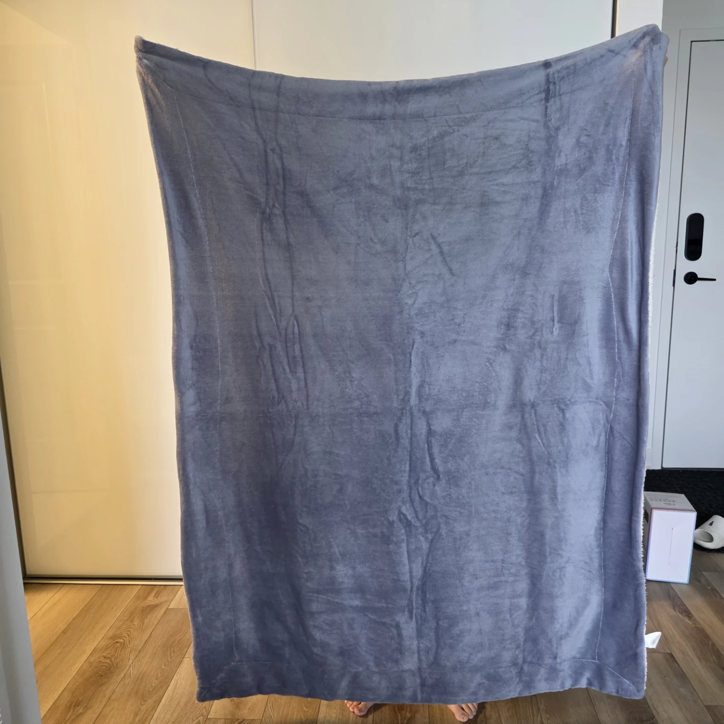 Grey Sherpa Fleece Throw Blanket