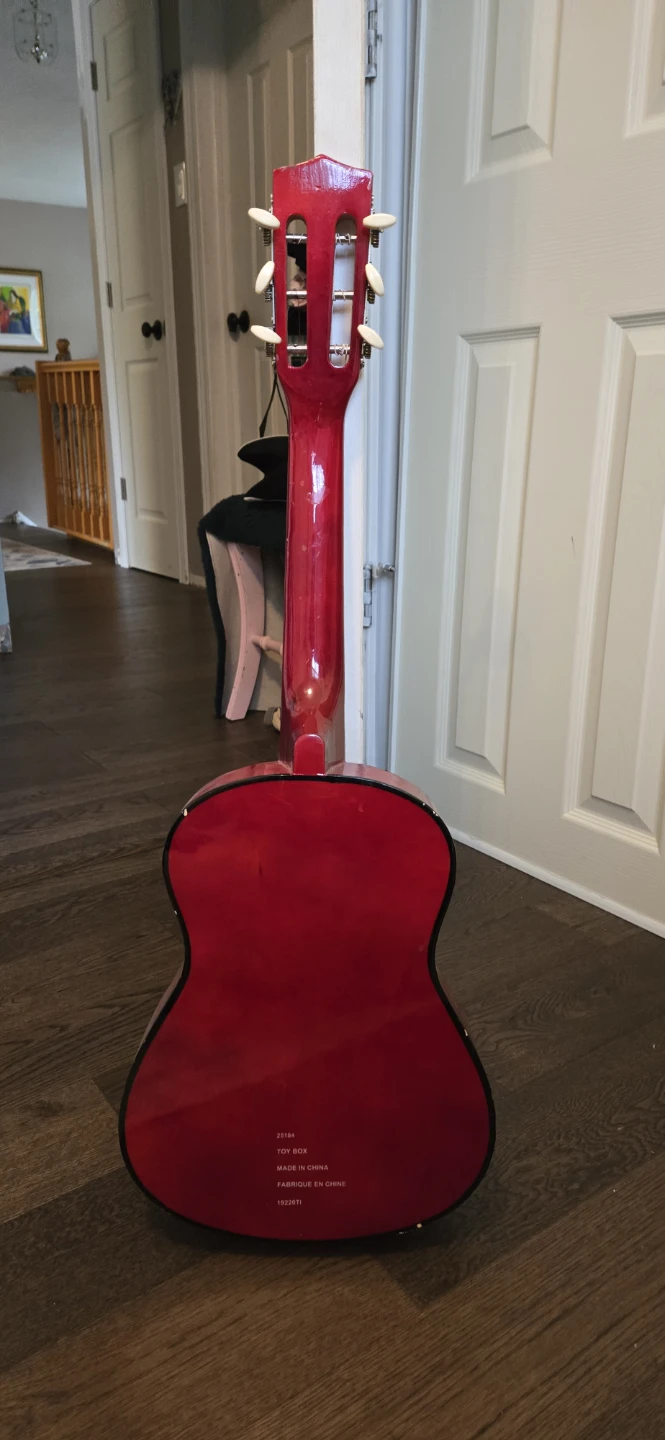 Red and Tan Small Acoustic Guitar - photo 2