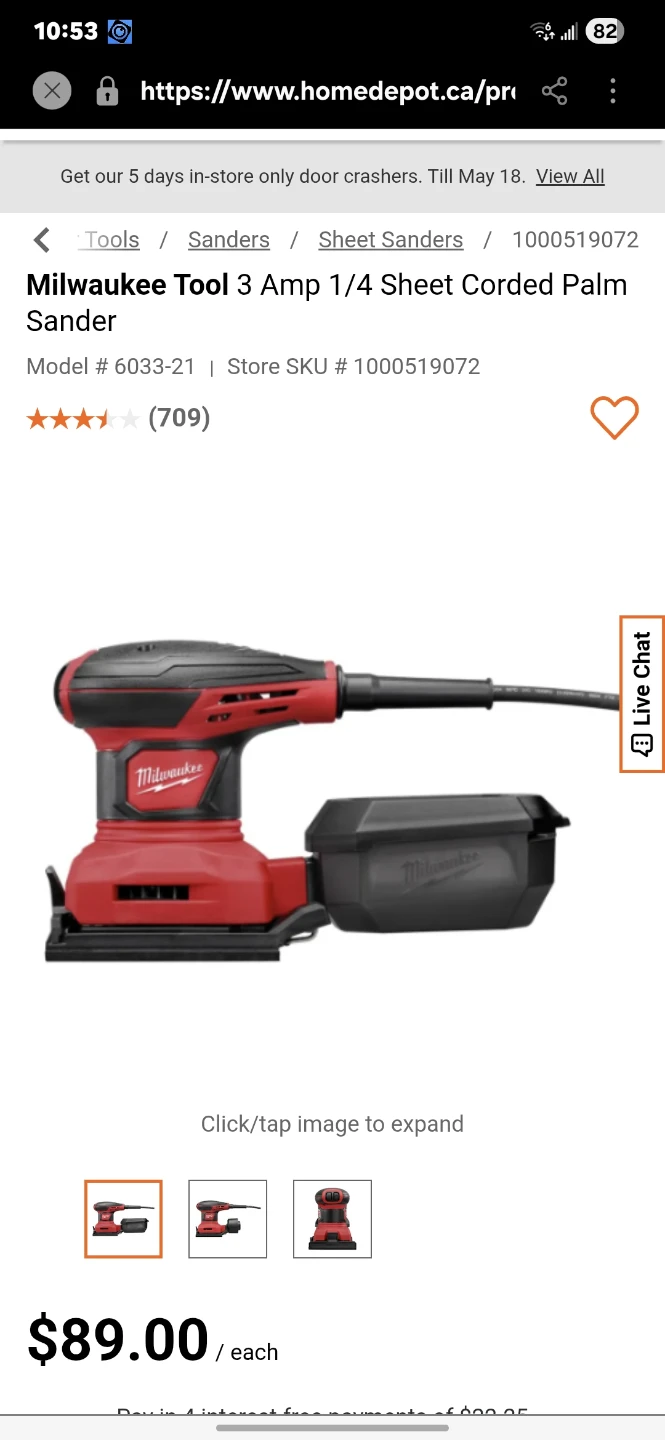 Milwaukee 3 Amp 1/4 Sheet Corded Palm Sander - photo 5
