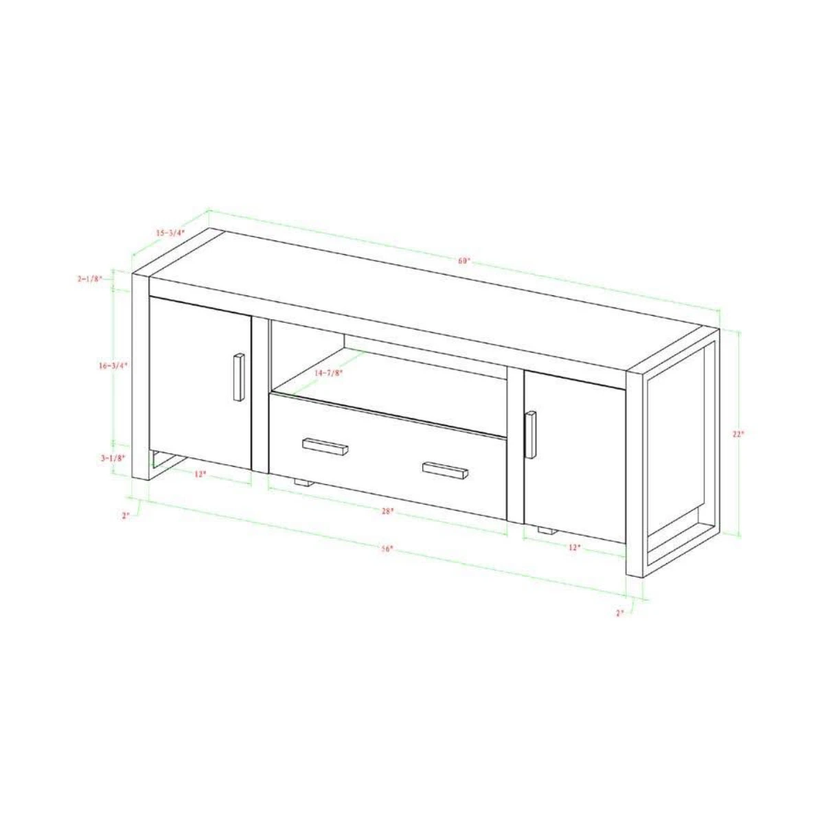 Urban Rustic TV Stand 60" width - photo 4