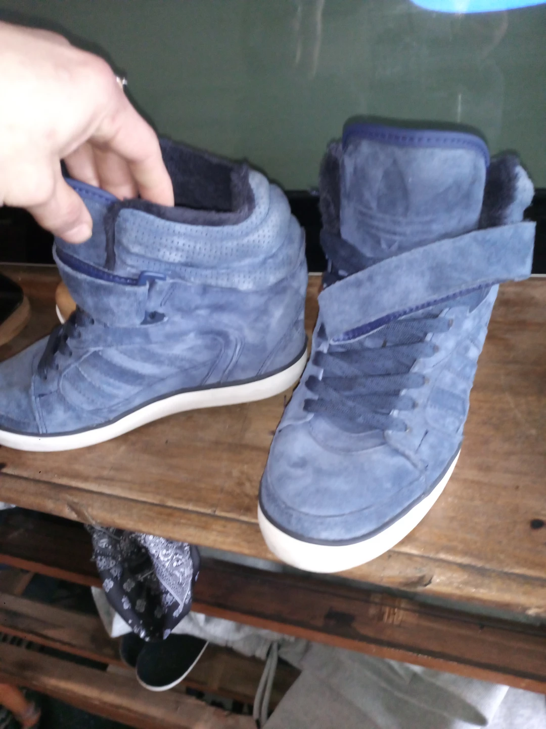 Adidas High Top Sneakers - Blue Suede - photo 2