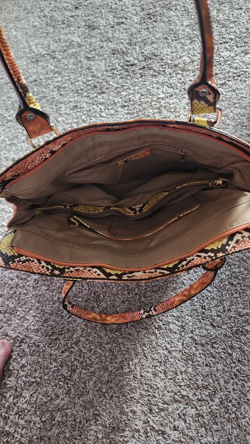 Women's Snakeskin Print Handbag - photo 2