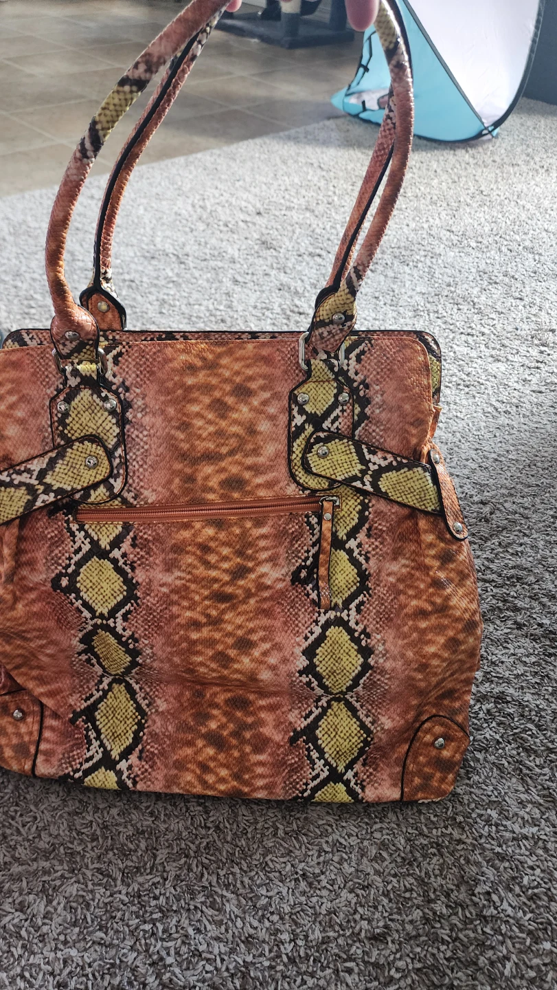 Women's Snakeskin Print Handbag - photo 3