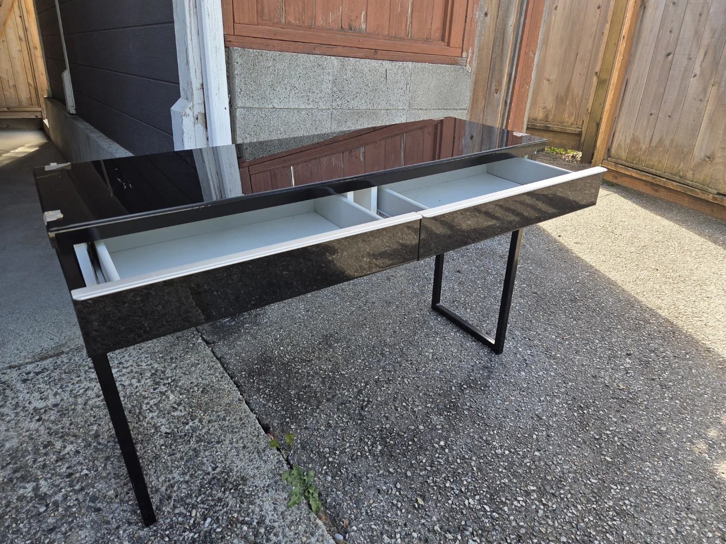 Black Console Table with Drawers