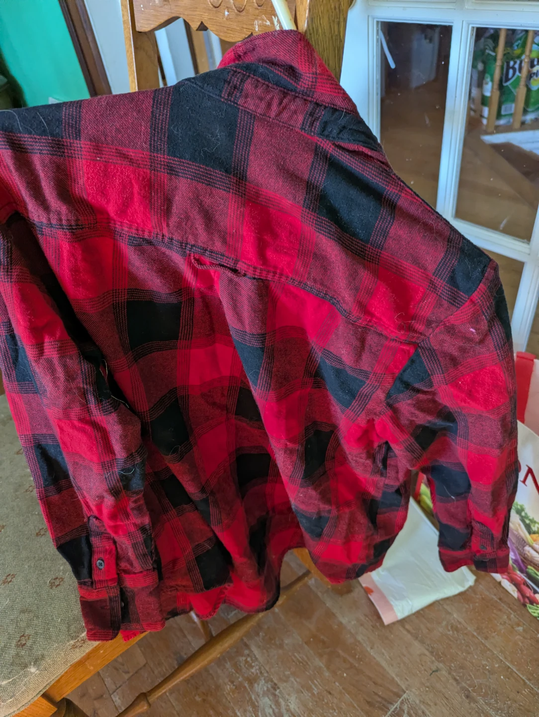 Old Navy Red & Black Plaid Button-Up Shirt - Size S - photo 3