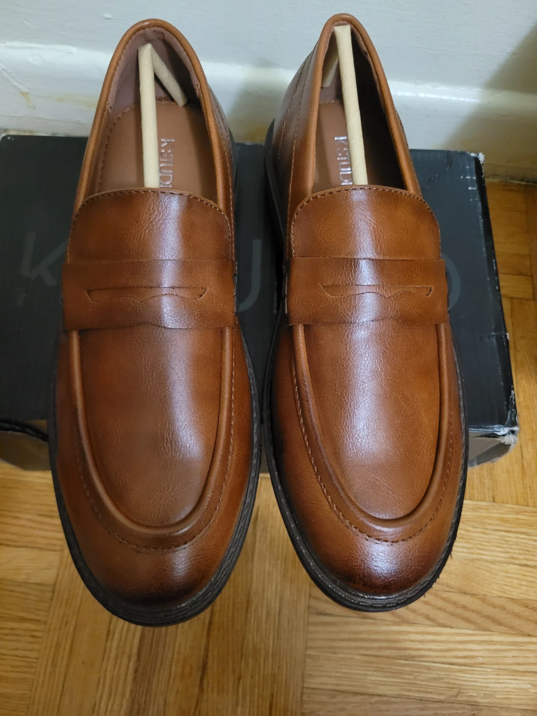 Brown Faux Leather Loafers boys - photo 2