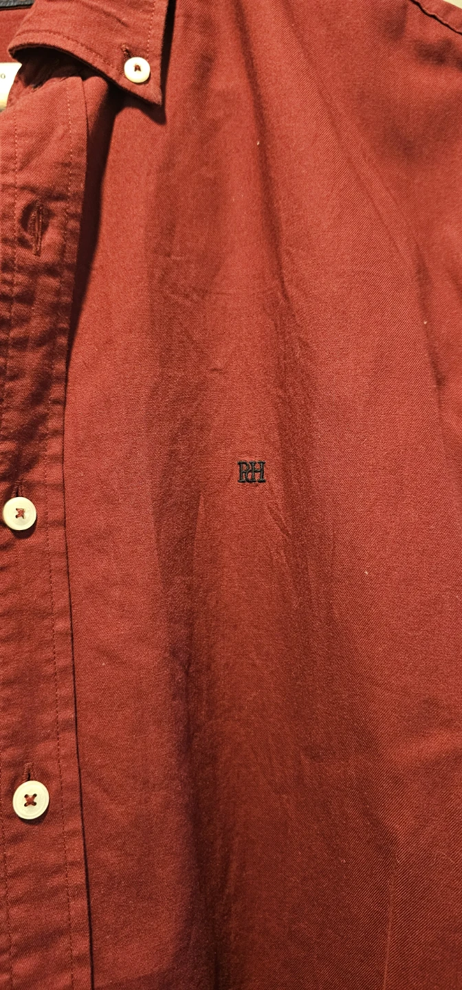 Pedro del Hierro Tailored Fit Button-Up Shirt - Red, Size L - photo 2