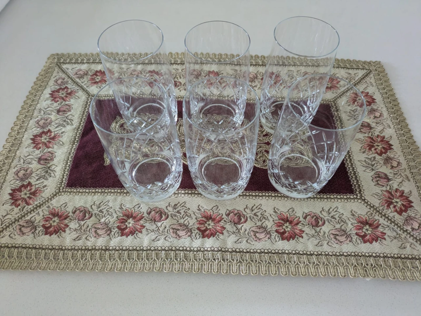 Set of 6 Crystal Highball Glasses