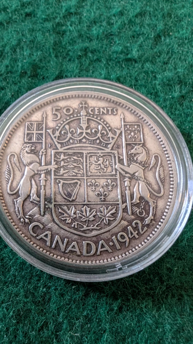 1942 Canada 50 Cents Coin - photo 2