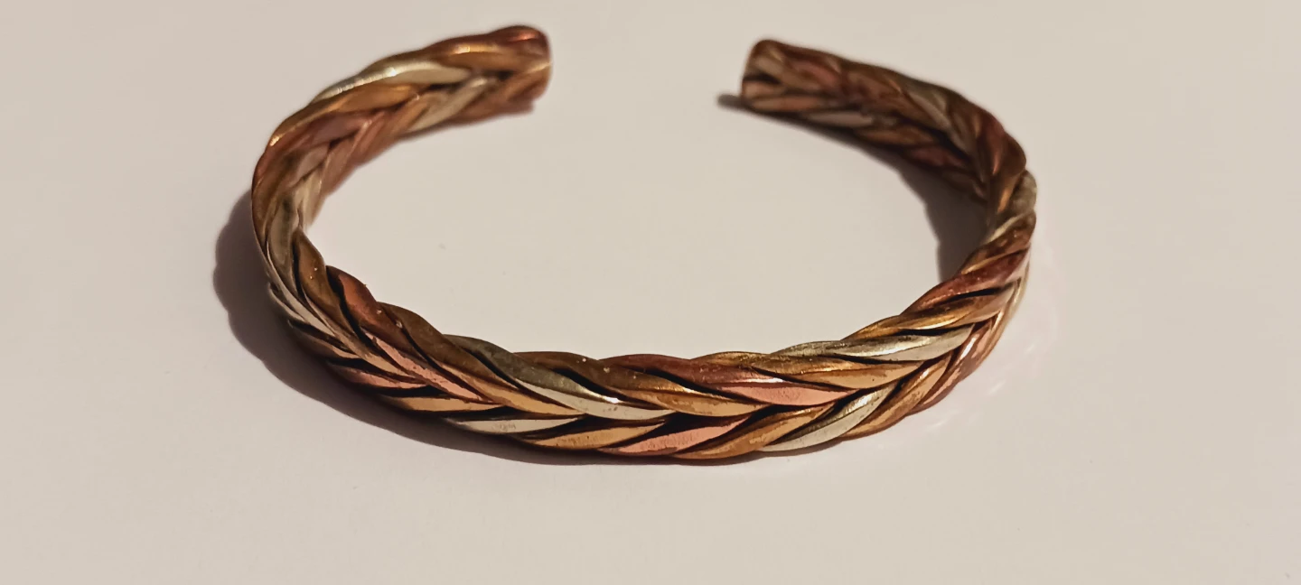 Vintage Copper Woven Twisted Rope Design Cuff Bracelet