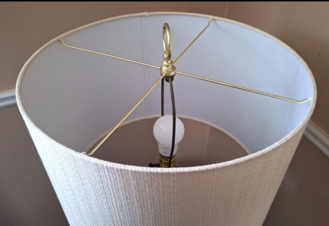 Cream Textured Drum Lamp Shade 11" x 16" - photo 2