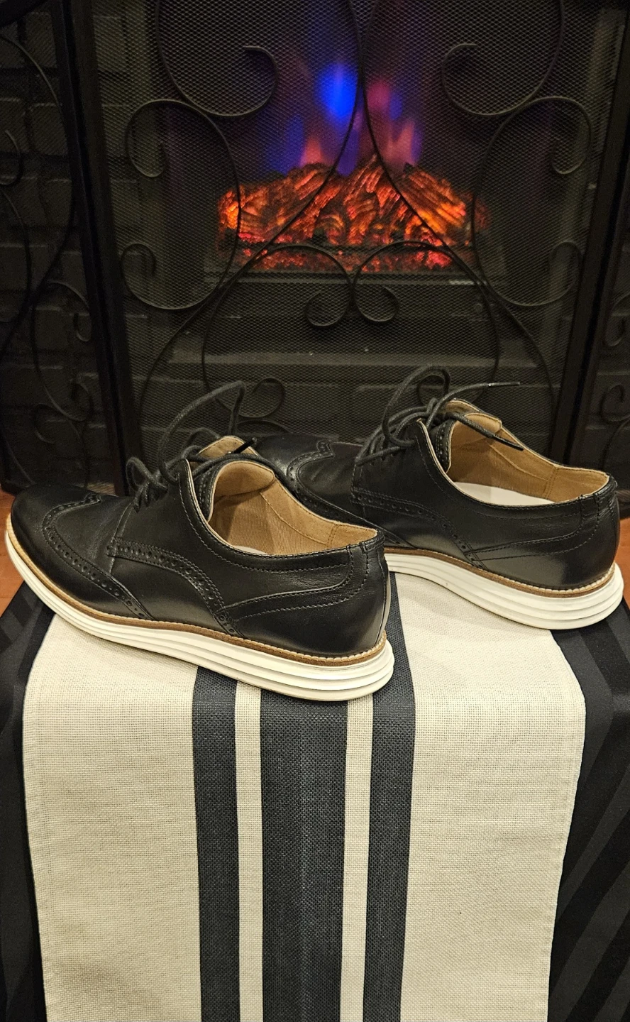 Cole Haan Black Leather Wingtip Oxford Shoes - photo 2