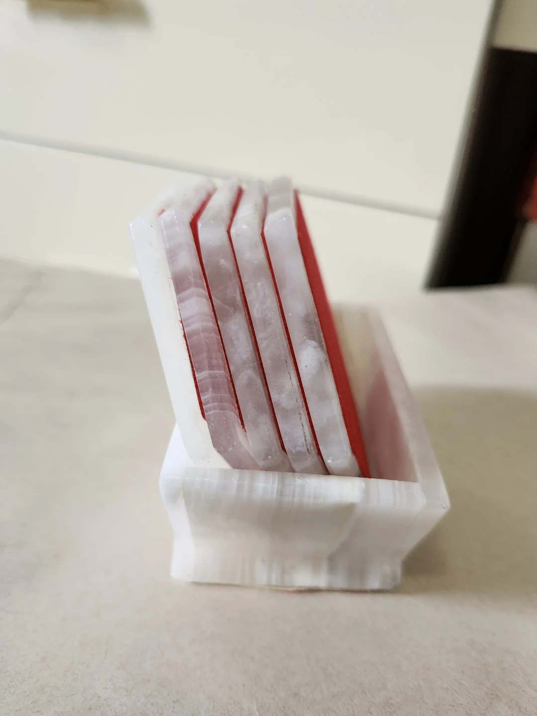 Marble Coaster Set with Holder - photo 3