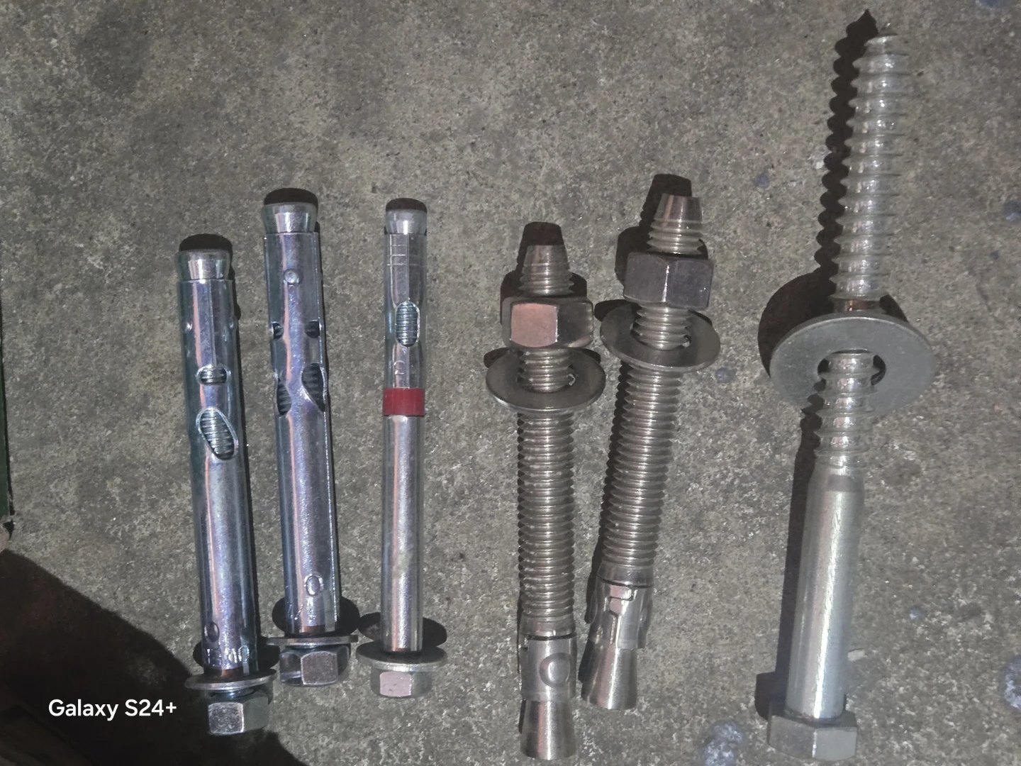 Box of Assorted Metal Anchors and Bolts
