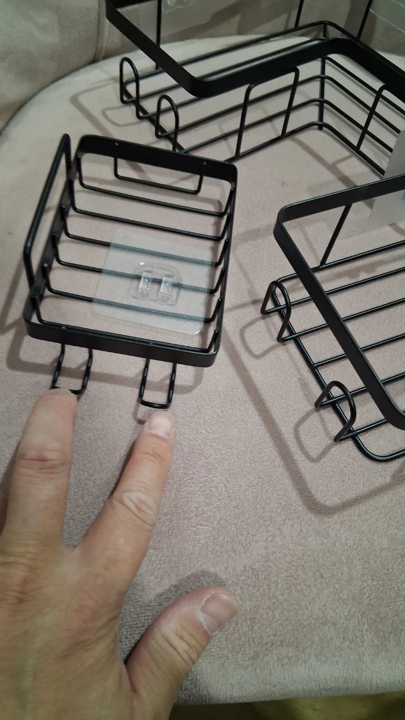3 Piece Adhesive Mount Corner Shelf Shower Caddy Set - photo 3