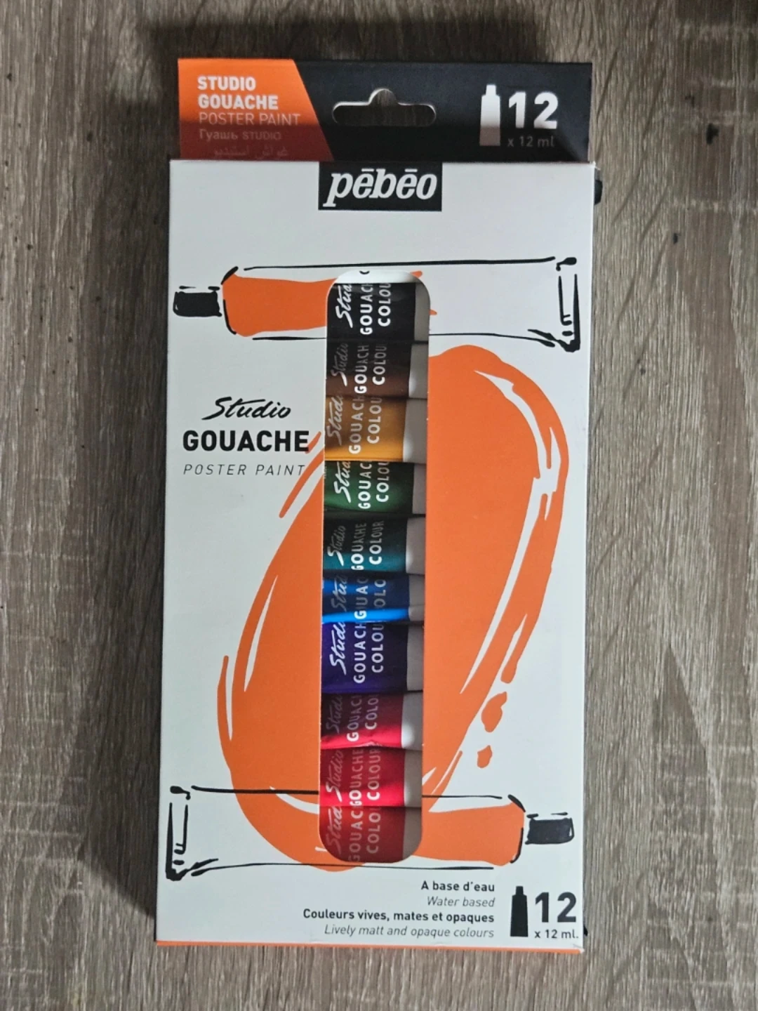 Pébéo Studio Gouache Poster Paint Set - 12 x 12ml Tubes