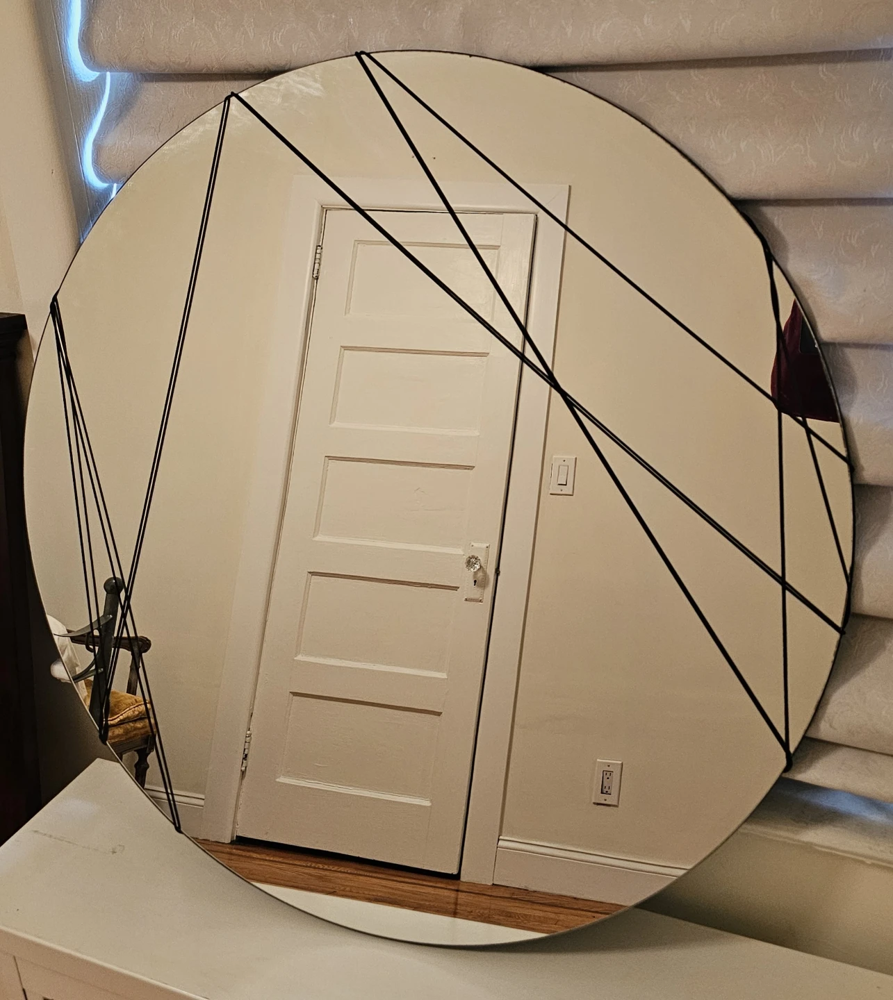 Modern round wall mirror. 31"